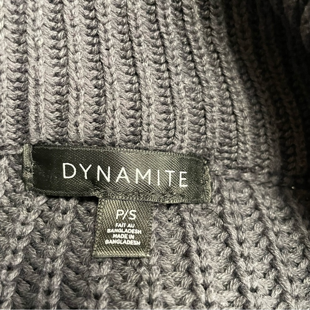 Dynamite Blue & White Striped Knit 1/4 Zip Sweater Women’s Small - Picture 9 of 11
